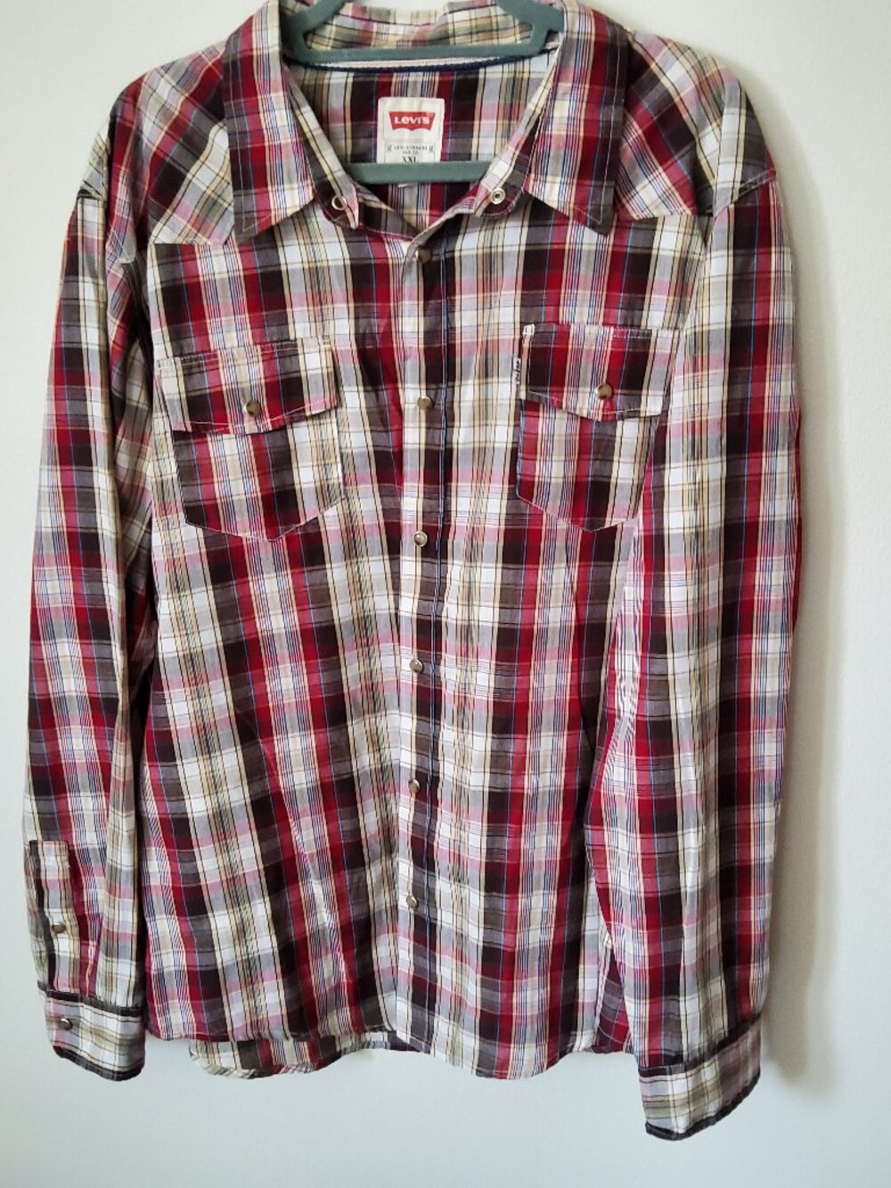 Levi Men's plaid Western shirt size XXL